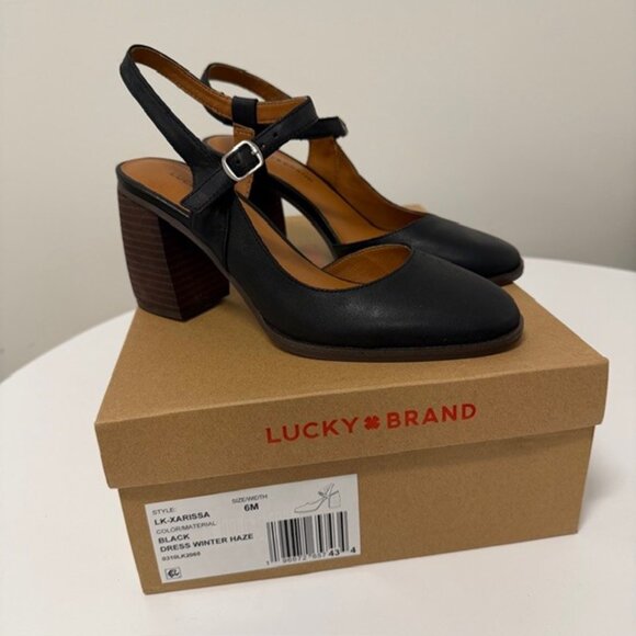 New in Box Lucky Brand Xarissa Quarter Strap Pump black size 6 - Picture 1 of 4